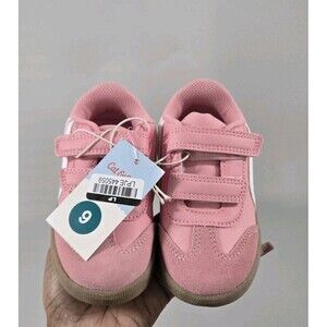 Cat & Jack Toddler Dakota Retro Court Low Top Faux Leather Sneaker Silver Sz  9